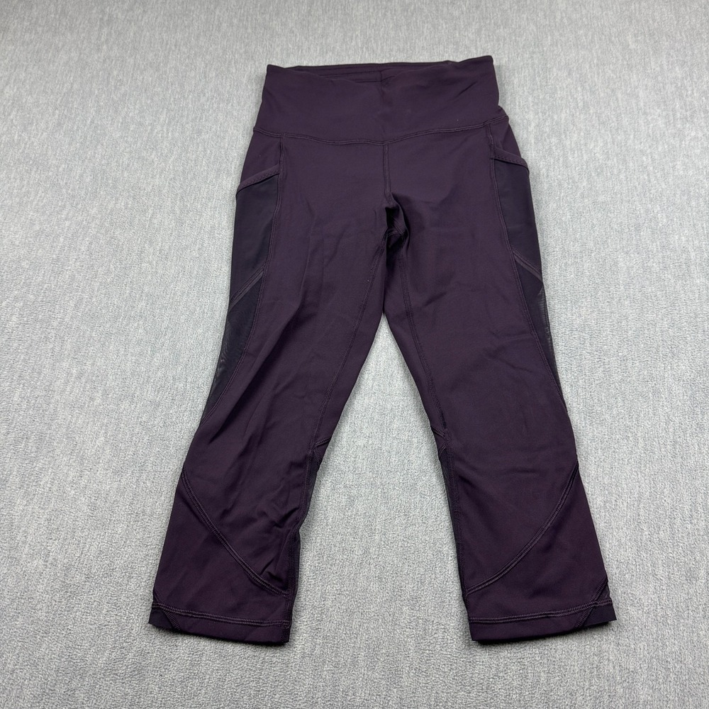 Lululemon Leggings Womens 4 Purple Fast As Light Crop 19" Yoga Gym Pants Workout
